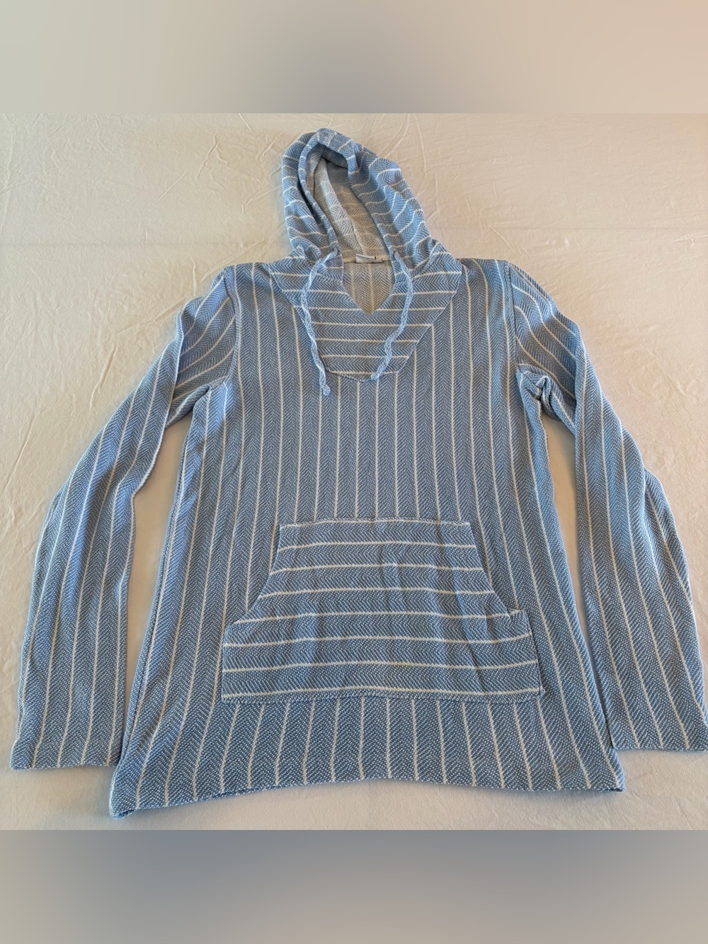 Onia Light Blue & White Striped Hooded Sweatshirt